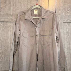 Dickies Men's Taupe Button-Up Shirt Jacket